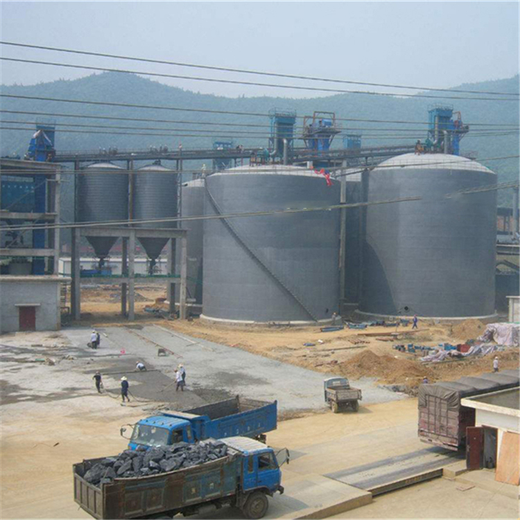 威海水泥钢板仓2座3000吨青岛项目进入施工